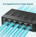 HUB SWITCH TP-LINK LS1005G 5 PORTAS GIGABIT 1000MBPS - PRETO