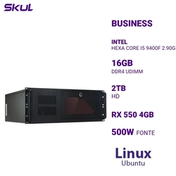 Computador B500 Hexa Core I5 9400F 2.90Ghz Mem 16Gb Ddr4 Hd 2Tb Rx 550 4Gb Fonte 500W 80 Plus White Linux Ubuntu