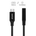 Cabo Usb-c para P3 Fêmea - Preto - 15cm - P3ucp-15p