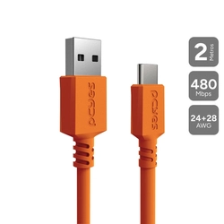 Cabo Usb a 2.0 Macho P/ Usb Tipo-c - Laranja - Caixa Jbl - 2 Metros - Cbpy02l