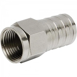 Conector f Tipo Barril Para Crimpar Rg59 Conf0006 Níquel Storm - Pct / 100