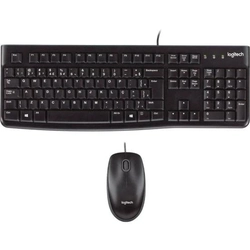 Kit Teclado e Mouse Com Fio Usb Logitech Mk120 Preto