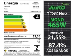 Painel Solar Fotovoltaico Painel Jkm465n-60hl4-v Tiger Neo 465w 120 Cel. n Type Mono 21,55% Eficiencia