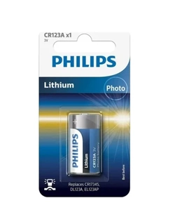Bateria Lithium CR123A - Philips 3V. cartela com 1 unidades.