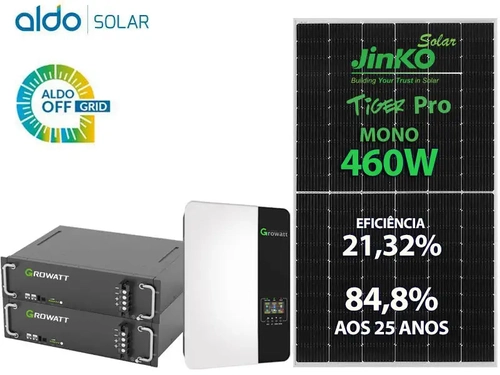 Gerador De Energia Solar Growatt Off Grid Colonial Solar Group Growatt Gf 11,04kwp Spf Es 10.5kva Mppt Trif 380v Growatt Litio 18kwh