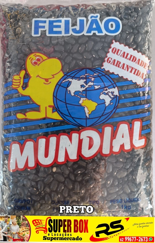Feijão Preto Mundial pct 1kg