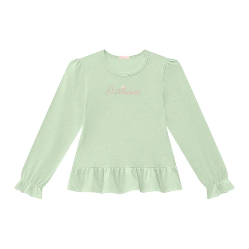 Batinha Manga Longa Malha Trabalhada Strass Somnii - Feminina