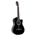 Violao Eletroacustico Nylon C/ Cutaway Flce-39n Preto Waldman