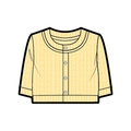 Casaquinho Tricot Trançado Amarelo Unissex - Mini & Co