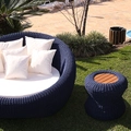 Chaise 180cm em Corda Náutica e Alumínio Com Mesinha Lateral Hibisco