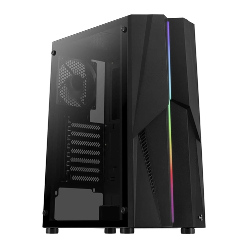 Gabinete Gamer Aerocool Mecha Preto  RGB Lateral Vidro