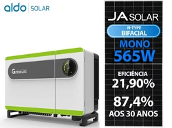 Gerador De Energia Solar Growatt Sem Estrutura Growatt Gf 79,1kwp Ja Deep Blue 565w Bifacial N-type Max 75kw 7mppt Trif 380v