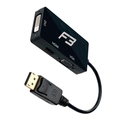Cabo Conversor DISPLAYPORT Para HDMI x VGA x DVI F3 - JC-DP3IN1