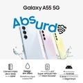 Celular Samsung Galaxy A55, 5G, 128GB, 8GB RAM, Câmera Tripla 50mp, Tela 6.6”, Azul Claro