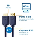 Cabo Hdmi Aquario 2.0 4k 3d 19 Pinos - 2 Metros 4k02