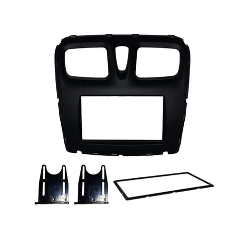 Moldura 2 Din Fiamon Renault Logan/ Sandero Preto Fosco Uv