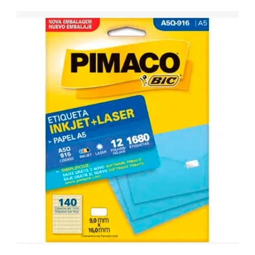 Etiqueta Adesiva Pimaco A5Q916 9,0 X 16,0mm com 12 Folhas