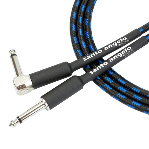 Cabo De Guitarra Santo Angelo Angl l Textil 20 Ft 6,10 Metros P10 / P10 90 Graus Preto/azul