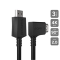 Cabo Hdmi 2.0 Pcyes Conector 90º Horizontal - Preto - 3 Metros - Phm20-3h-001