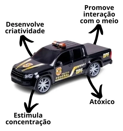 CARRO CAMIONETA POLICIA FEDERAL FORÇA & AÇÃO 34.5CM POLIPLAC