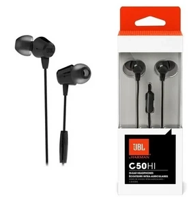 Fone de Ouvido Com Fio JBL in Ear C50HI - Cor Preto