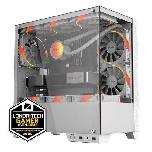Computador Londritech Amd Ryzen 7 5700X3D, B450M, Memória 16GB, SSD 480GB, RTX3060, Fonte 600W 80 Plus