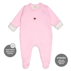 Macacão Manga Longa Forrado Soft - Rosa