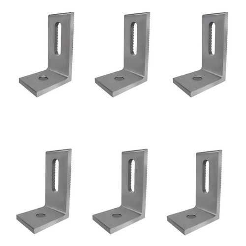 Kit 6 Suportes Em L Aluminio 55x35x30 Para Haste Solar