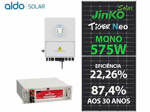 Gerador De Energia Solar Deye Hibrido Sem Estrutura Deye Gf 4,02kwp Jinko Tiger Neo Mono 575w Sun 5kw Hib 2mppt Bif 127/