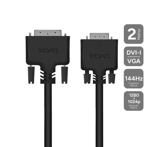 Cabo Dvi-i 24+5 para Vga 15 Pinos 2 Metros Pcyes - Pdvm15-2