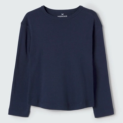 Blusinha Manga Longa Básica Marinho Hering - Feminina