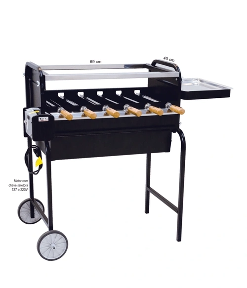 Kit Giratório em Aço Carbono 6/40Cm com 6 Espetos