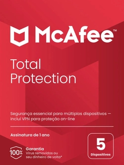 Total Protection Mcafee 5 Dispositivos 1 Ano Esd - Mtp0alnr5