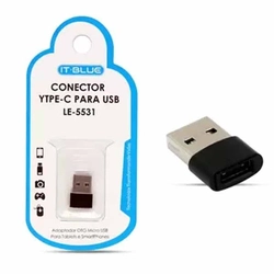 Adaptador Usb P/ Type-c (usb Macho P/ Type-c Femea) Ref. Le-5531