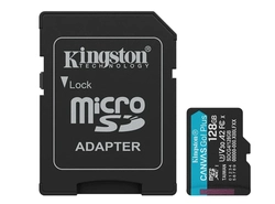 MicroSD Kingston, 128GB, microSDXC Canvas Go Plus, Gen4, com adaptador - SDCG4/128GB