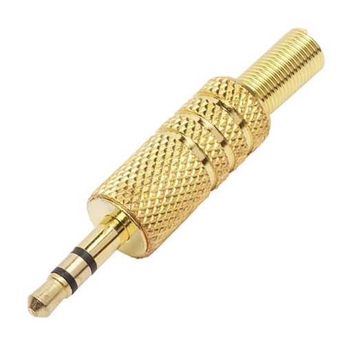 Plug P2 Stereo Metal Gold Com Mola