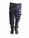 Calça Tática Camuflada Azul GCM (Fecho Velcro - 2 Bolsos)