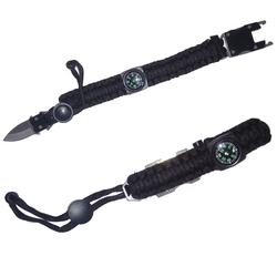 Pulseira Paracord C/ Faca e Bússola