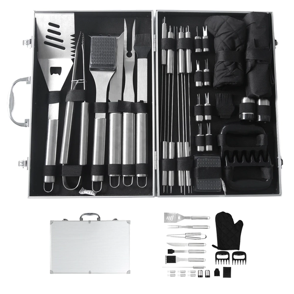 Kit Churrasco 31 Peças Aço Inox Com Maleta de Transporte Grillrelax