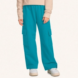 Calça Cargo Moletom Peluciado Fakini - Feminina