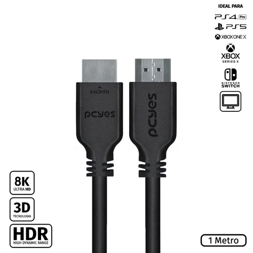 Cabo Hdmi Ultra 2.1 28awg Puro Cobre 8k 1 Metro - Phm21-1