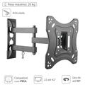Suporte para Tv Led Lcd de 23 a 42 Articulado Com Inclinação e Passador de Cabos - St210a