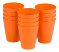 Conjunto De Copo Fresc Vemplast 350ml 12 Peças Laranja