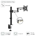 Suporte Articulado para Monitor de 17 a 32