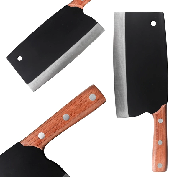 Faca Cutela Preta Premium Alta Qualidade Fiada Cozinha Culinária Corte Carne Osso GrillRelax