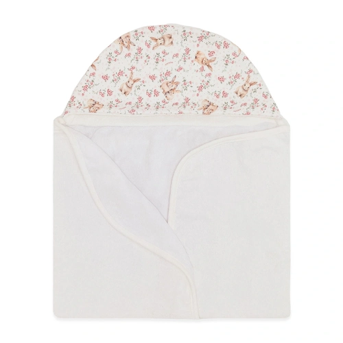 Toalha Capuz Forrada Suedine, Atoalhado e Fralda Feminina – Floral Coelha