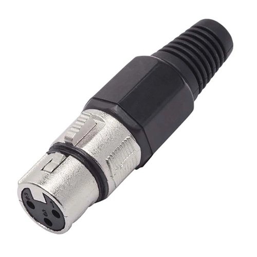 Conector Cannon De Microfone Femea Profissional Preto