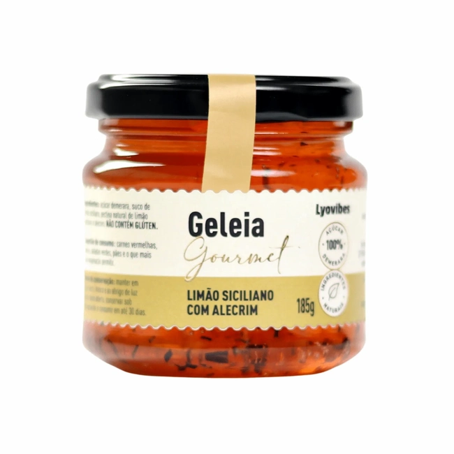 Geleia Artesanal de Limão Siciliano com Alecrim Lyovibes – Vidro 185g