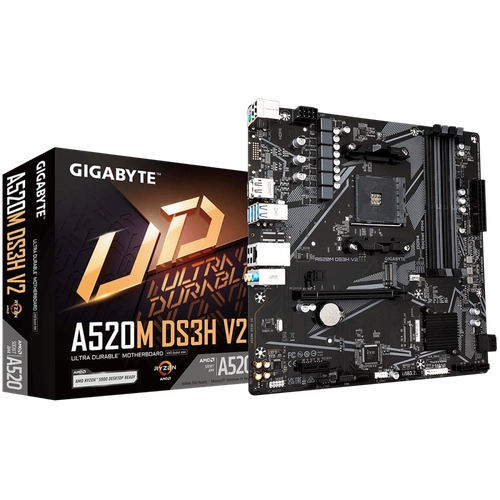 Placa Mãe AM4 Gigabyte A520M DS3H V2 AMD DDR4