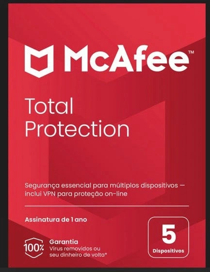 Total Protection Mcafee 5 Dispositivos 1 Ano Esd - Mtp0alnr5